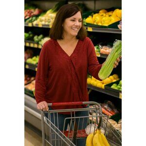 Clover & Scout Maroon Lace Hobo Tunic Blouse 2X NWT